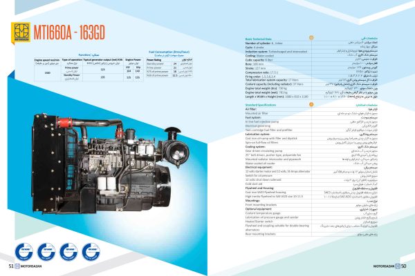 کاتالوگ موتور دیزلی پرکینز مدل MTI660A – 163GD