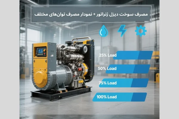 مصرف سوخت دیزل ژنراتور + نمودار مصرف توان‌های مختلف | رخشا دیزل آسیا